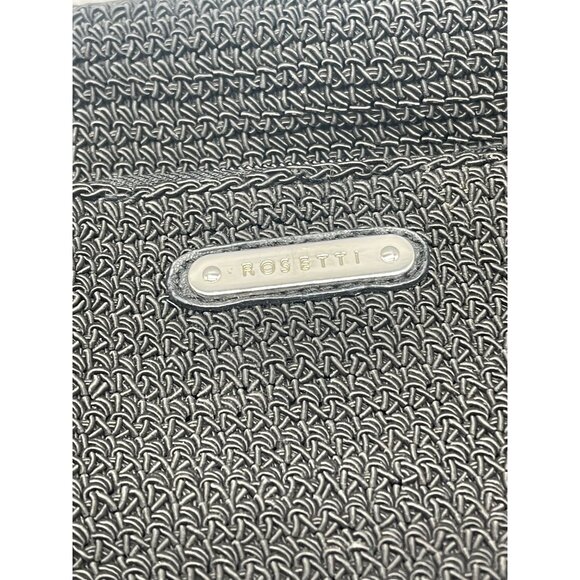 Rosetti purse handbag black crochet 2 front one back pocket strap zipper READ - Picture 3 of 7